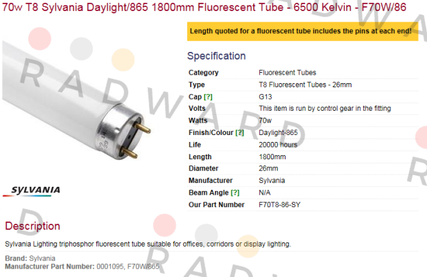 Sylvania-F70T8-86-SY  price