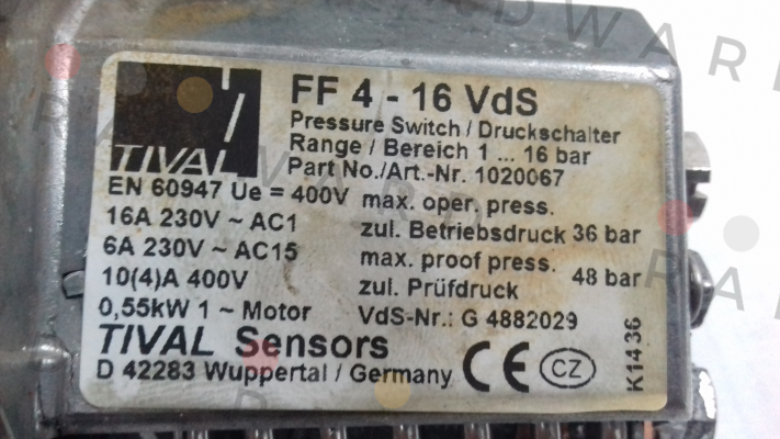 Tival-Sensors-P/N: 1020067, Type: FF 4-16 VdS DAI VdS price