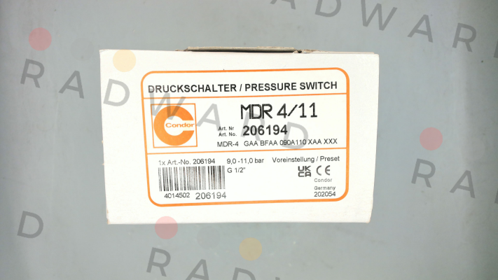 Condor-p/n: 206194; Type: MDR 4S/11 price
