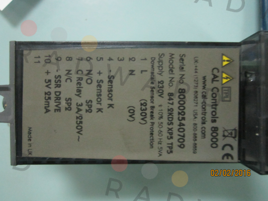 Cal Controls-TYPE:CAL 8000, SN:80002540709 price