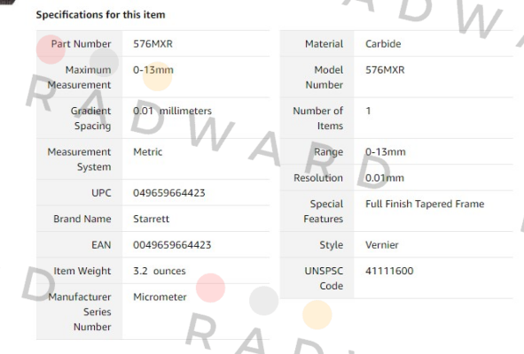 Starrett-576MXR price