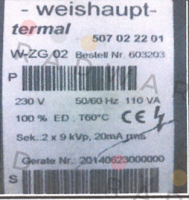 Weishaupt-603 226 price
