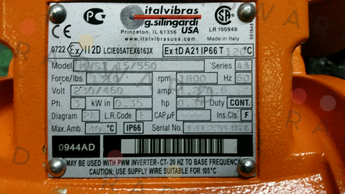 Italvibras-MVSI 15/550 - alternative  MVSI 15/550-S02  price