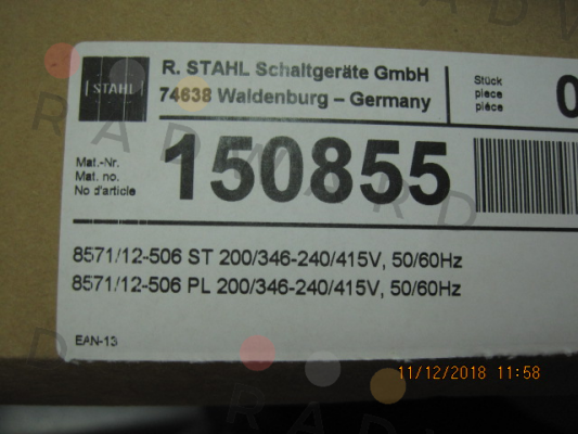Stahl-P/N: 150855, Type: 8571/12-506 price