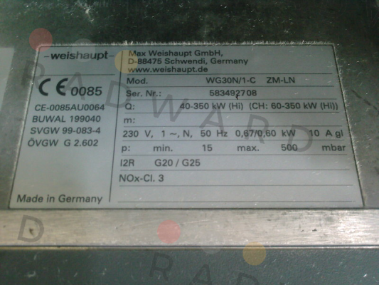 Weishaupt-WG30N/1-C, Ausf. ZM-LN   price