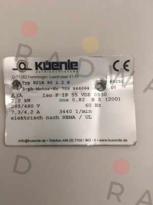 Küenle-K21R 90 L 2 H price
