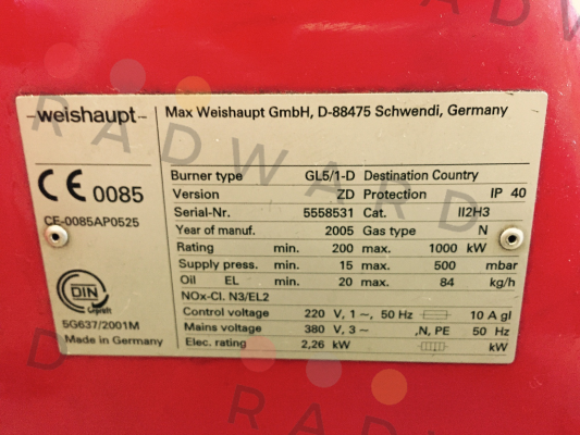 Weishaupt-601150 price