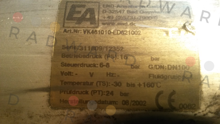 End Armaturen-VK461010-ED621002 price