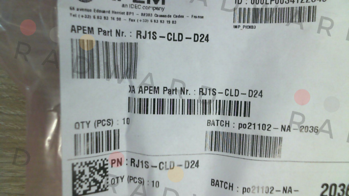 Idec-P/N: 210655 Type: RJ1S-CLD-D24 (pack x10) price