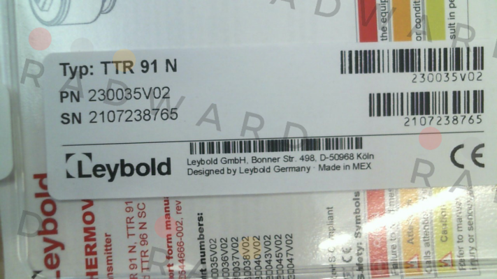 Leybold-P/N: 230035V02, Type: TTR 91N price