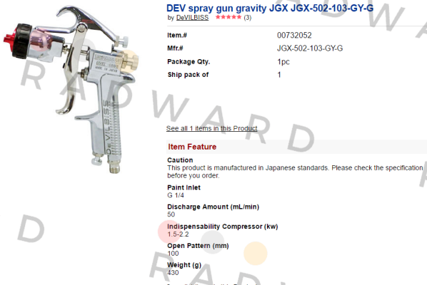 Devilbiss-JGX-502-103-GY-G  price