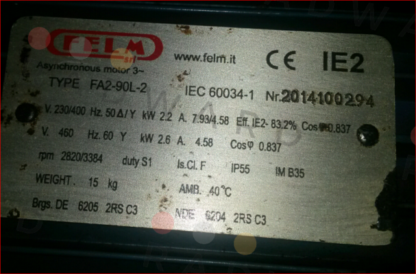 Felm-2014100294 - obsolete, replaced by - 2,2 kW, 2P, 230/400V/50Hz, IP55/IC411, F/B, IM B35, AL, IE2   price