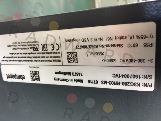 EBM Papst-K3G280-RR03-M3 07/16  price