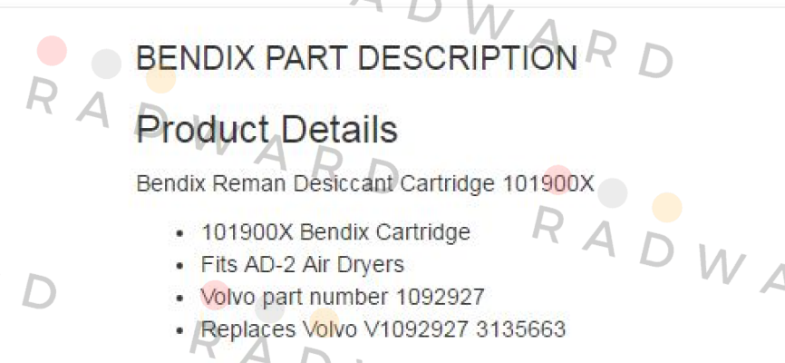 Bendix-101900X  price