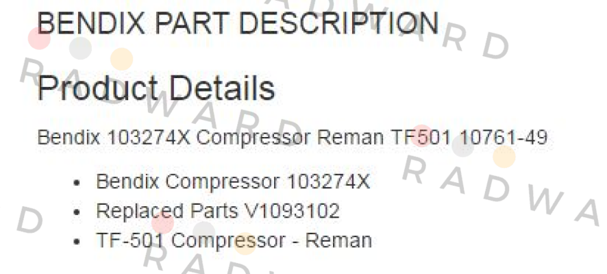 Bendix-103274X  price