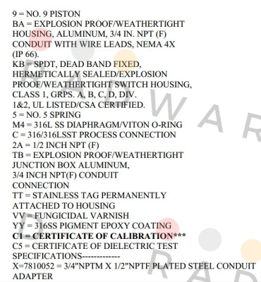 Sor-9BA-KB5-M4-C2A-TBTTVVYYC1C5X  price