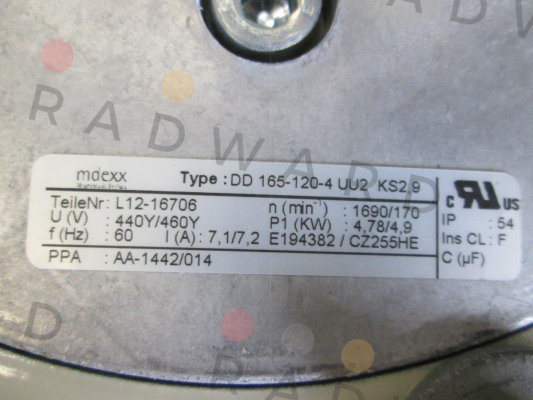 Mdexx-Type: DD 165-120-4 UU2 KS2.9  price