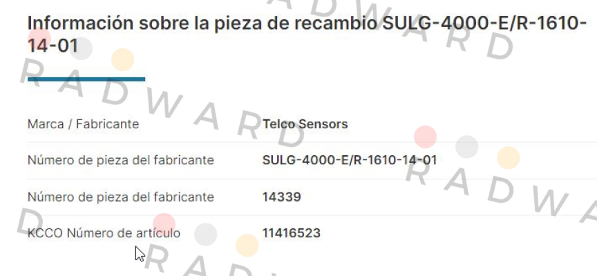 Telco-p/n: 14339, Type: SULG-4000-E/R-1610-14-01 price