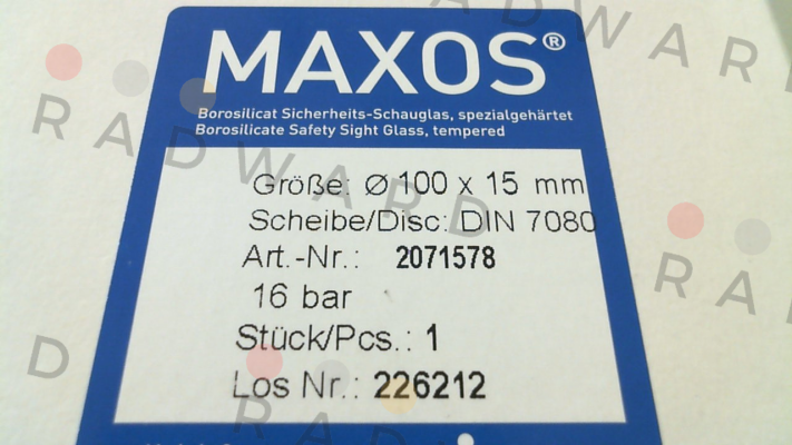 Maxos-DIN 7080  Ø 100 X 15 MM price