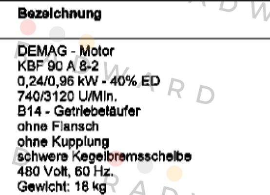 Demag-KBF 90A 8/2 price