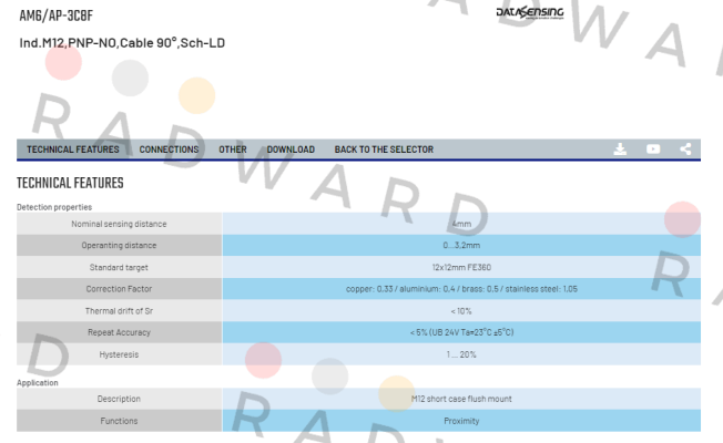 Micro Detectors / Diell (now Datasensing)-AM6/AP-3C8F price
