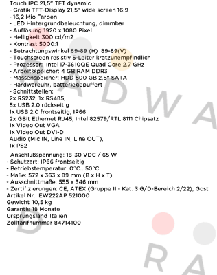 Esa-EW222AP521000  price