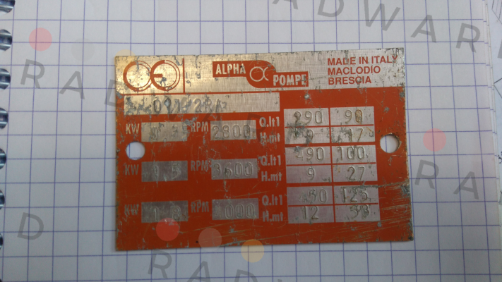Alpha Pompe-01/2RA price