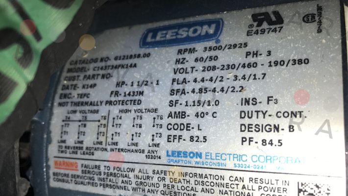 Leeson-C143T34FK14A (obsolete) - replaced by 122085.00  price