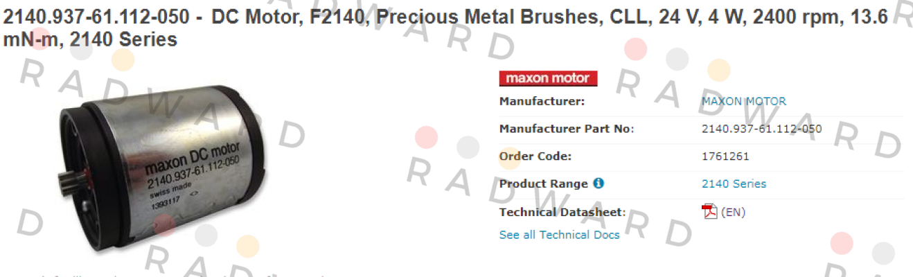 Maxon-2140.937 - 61.112-050 price