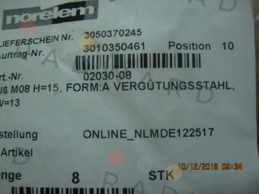 Norelem-02030-08 (stock) price