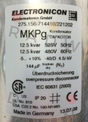 Electronicon-MKPg 275.156-714410221202  price