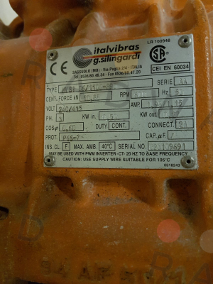 Italvibras-Type: MVSI 06/1100-S90  S/N: 020109691 REPLACED BY MVSI 06/1100-S08  price