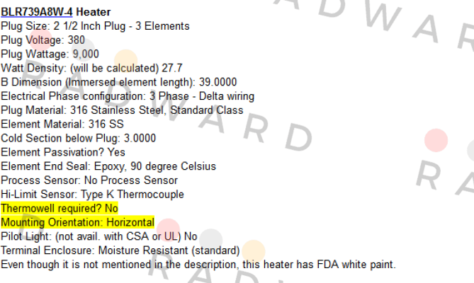 Watlow-BLR739A8W-4 Heater price