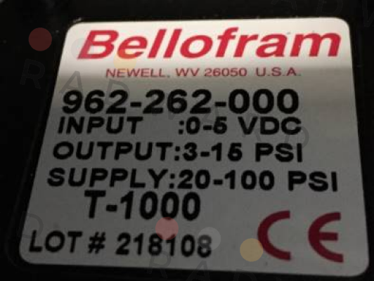 Bellofram-962-262-000 price