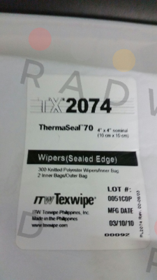 Texwipe-TX2074 (pack 6000 pcs)  price