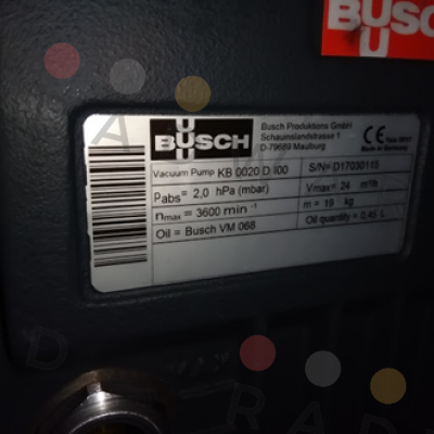 Busch-KB 0020 D 100 SM XX price