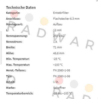 Schaffner-FN2060-1-06 price