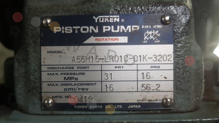 Yuken-A56H16-LR01C-01K-3202 old code - new code A56H16-LR01C-01K-3203 price