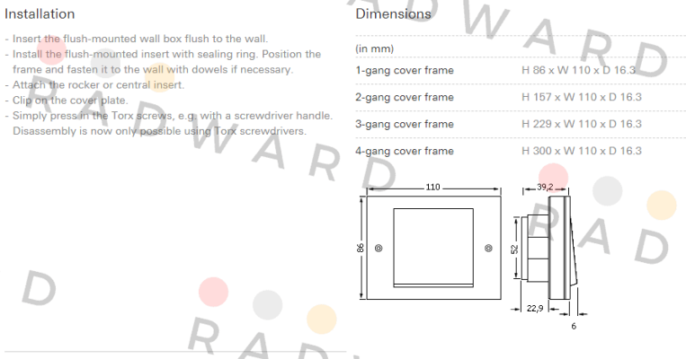 Gira-Model:TX44, 2-gang cover frame  price