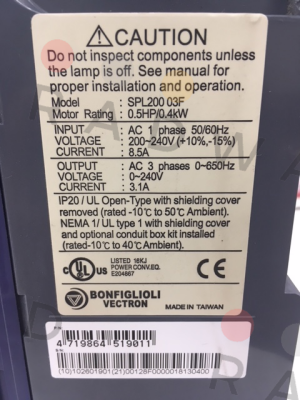 Bonfiglioli-Typ SPL200 03 F price