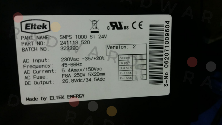 Eltek-SMPS 1000 SI 24V no longer available,alternative CIES0301.002   price