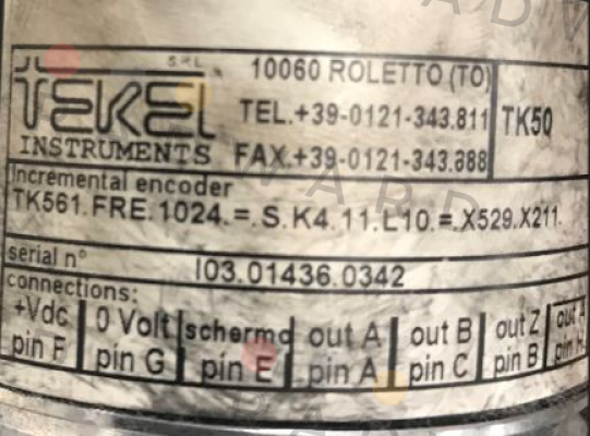 Italsensor / Tekel-TK561. FRE. 1024.=. S K4.11.L10.=.X529.X211. update ordering code TK561.FRE.1024.=.S.K4.11.L10.LD2-=.X529.X211.  price