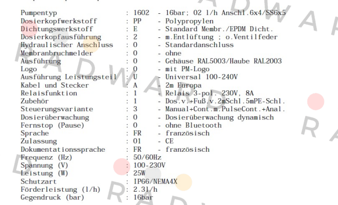 ProMinent-GMXA 1602 PP E 20000 UA11300FR  price
