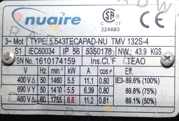 Nuaire-5.543TECAPAD-NU TMV 132S-4 price