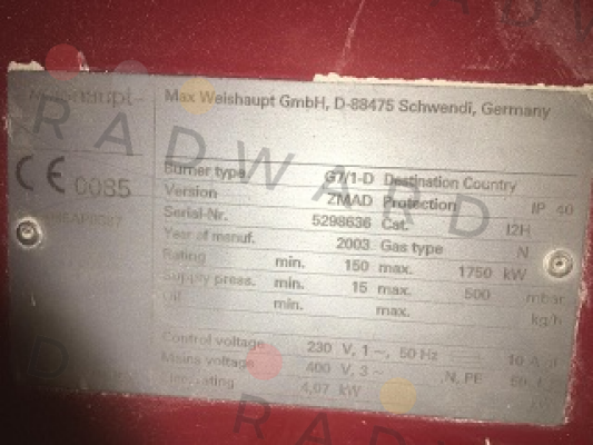Weishaupt-15132714347 price