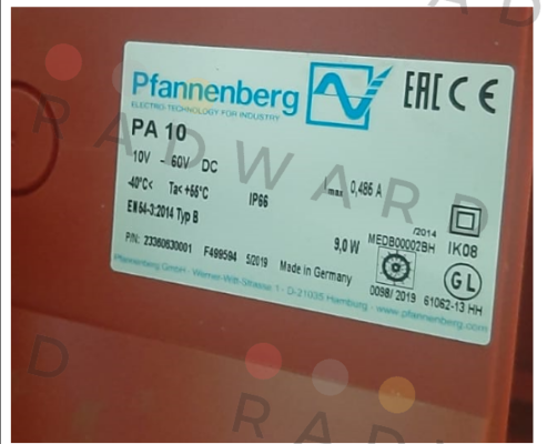 Pfannenberg-PA 10 10-60DC GL/MED /  23360630001 price