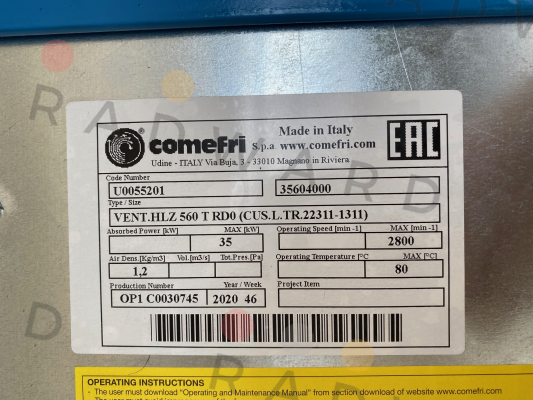 Comefri-HLZ 560 TT price