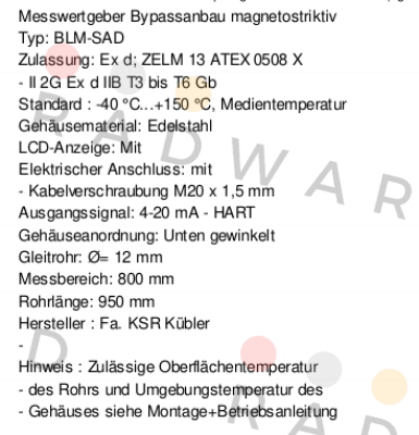 Ksr Kuebler-FFG-BP.20H3OD-DTK48-800 (10158834) price