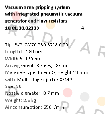 Schmalz-Typ: FXP-SW70 280 3R18 O20 price