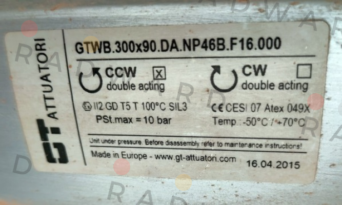 GT Attuatori-GTWB.300x90.DA.NP46B.F16.000 price